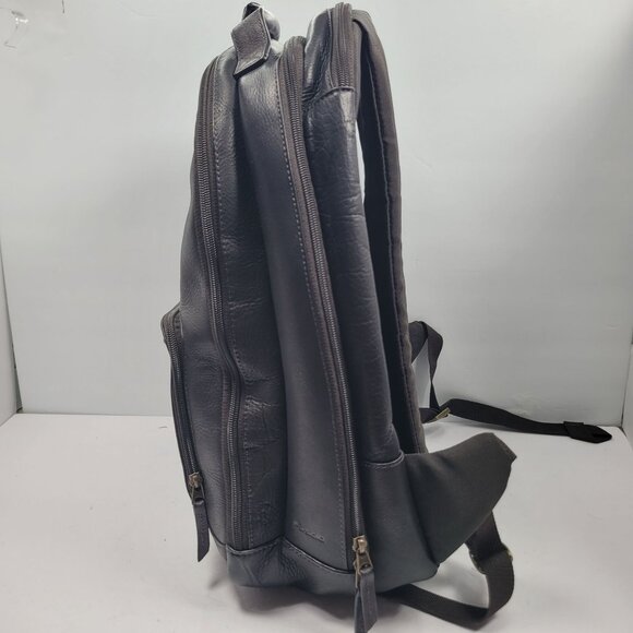 Solo New York Reade Men's Black Leather Backpack - Picture 3 of 11